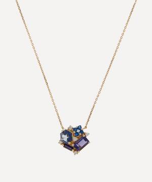 14ct Gold Multi-Stone Cluster Pendant Necklace
