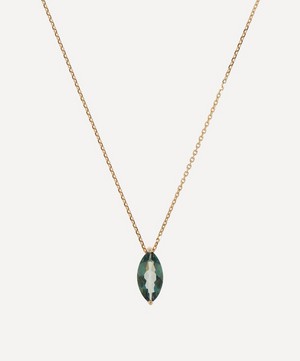 Suzanne Kalan - 14ct Gold Marquis Drop Green Envy Pendant Necklace image number 0