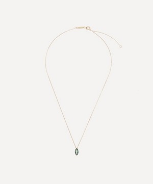 Suzanne Kalan - 14ct Gold Marquis Drop Green Envy Pendant Necklace image number 2