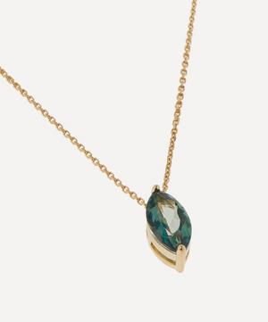 Suzanne Kalan - 14ct Gold Marquis Drop Green Envy Pendant Necklace image number 3