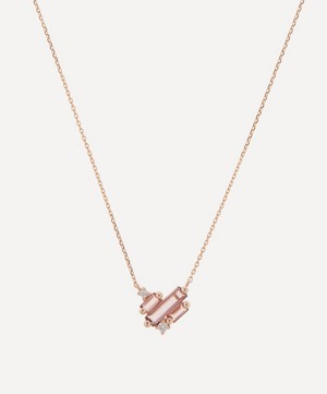 Suzanne Kalan - 14ct Rose Gold Multi-Stone Mini Heart Cluster Pendant Necklace image number 0