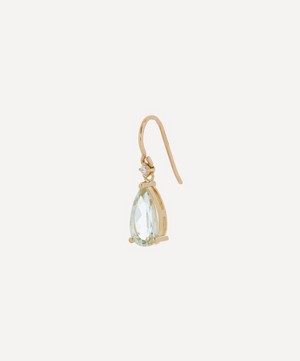 Suzanne Kalan - 14ct Gold Diamond And Green Amethyst Pear Drop Earrings image number 2