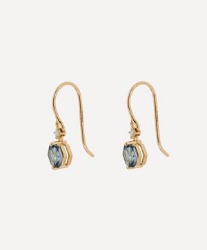Suzanne Kalan - 14ct Gold Blue Topaz And Diamond Drop Earrings image number 2