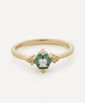14ct Gold Green Envy Topaz Diamond Ring