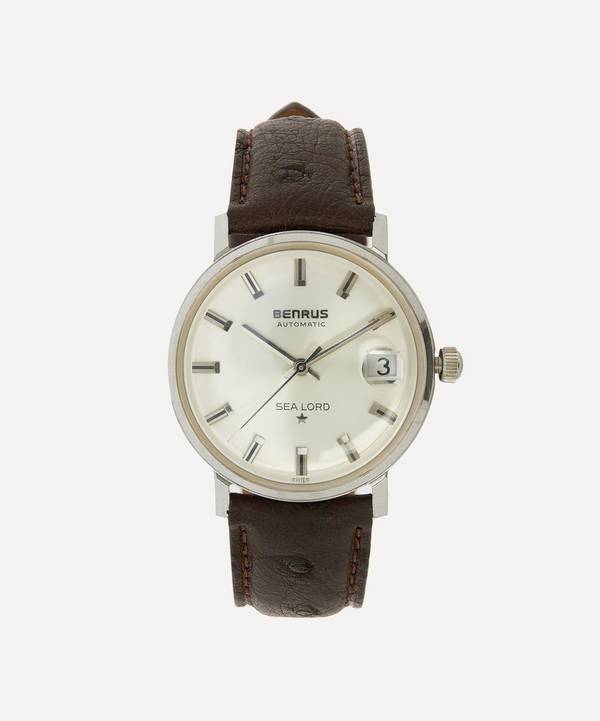 Designer Vintage - 1960s Benrus Automatic Sea Lord 1 Star White Metal Watch