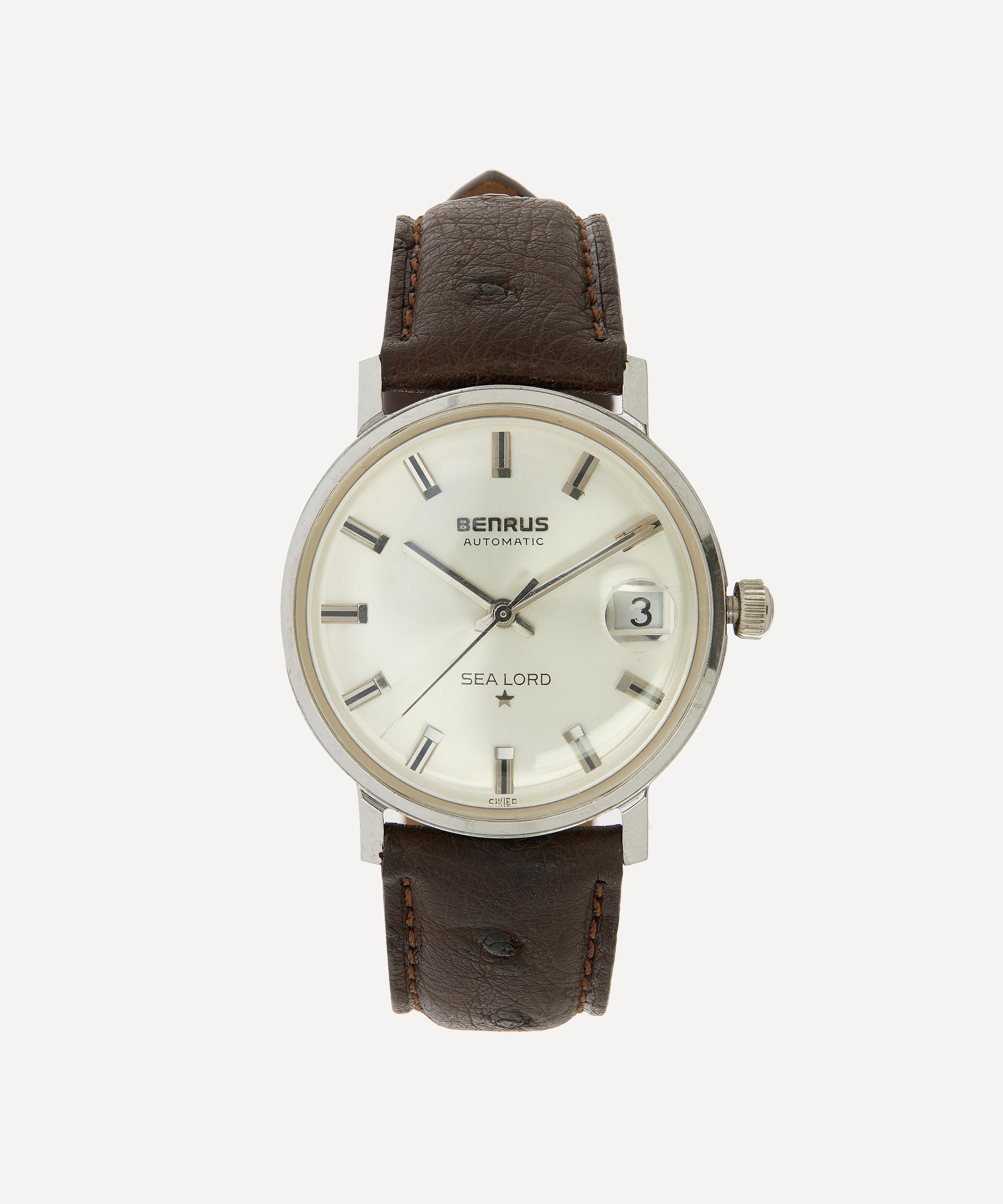 Designer Vintage - 1960s Benrus Automatic Sea Lord 1 Star White Metal Watch image number 0