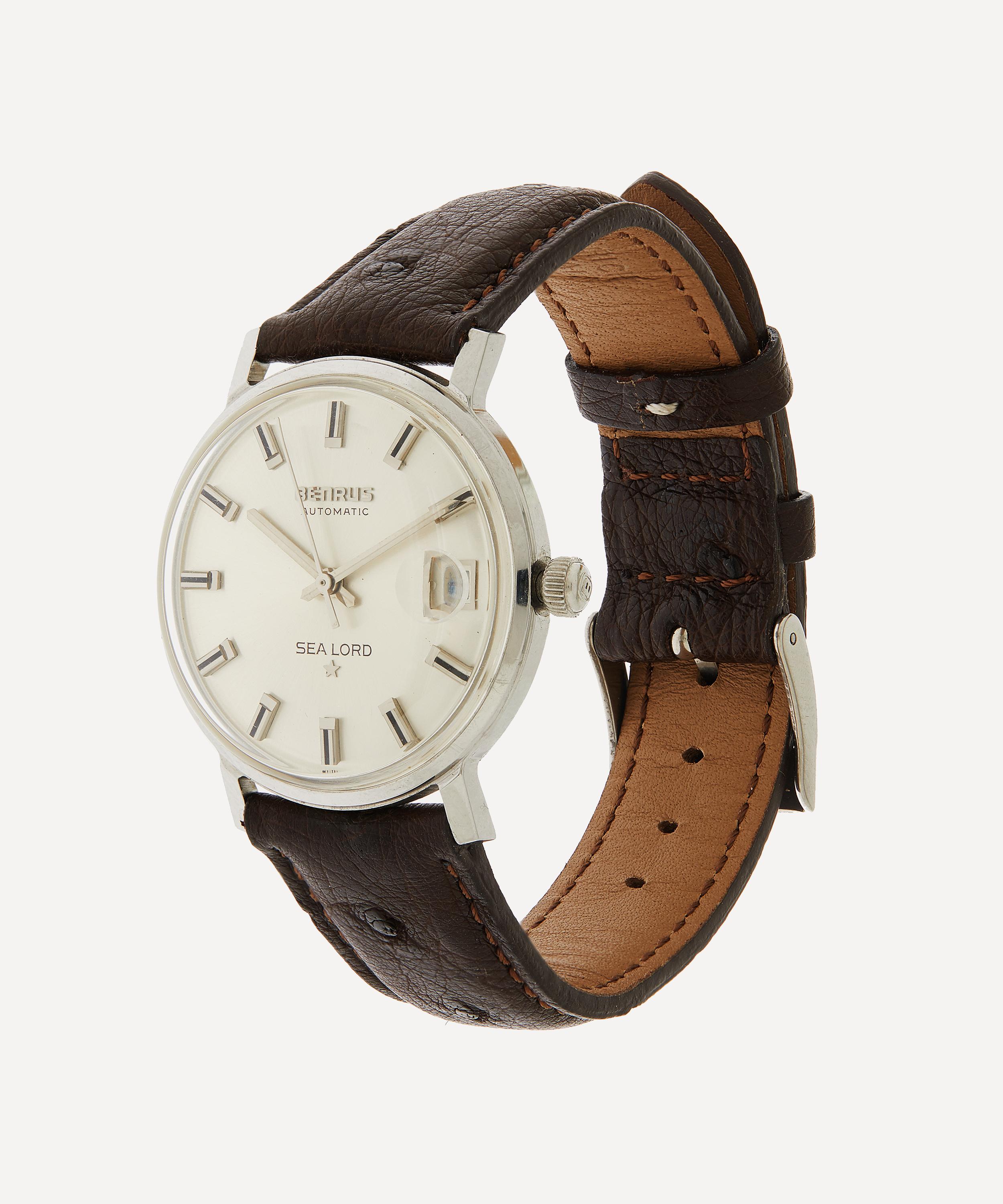 Designer Vintage - 1960s Benrus Automatic Sea Lord 1 Star White Metal Watch image number 1