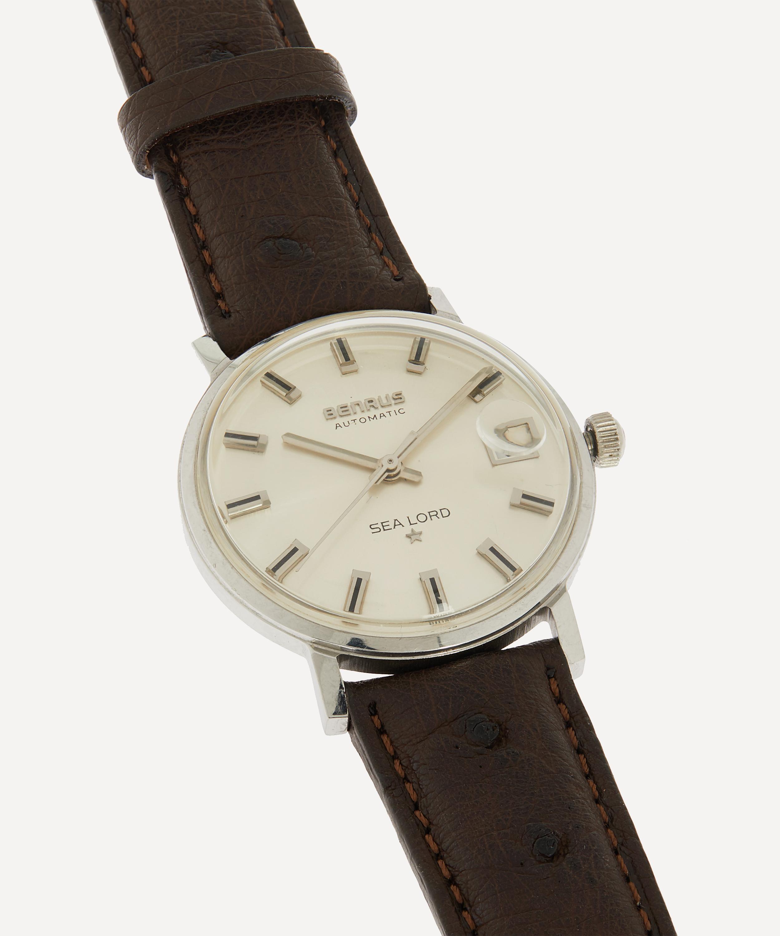 Designer Vintage - 1960s Benrus Automatic Sea Lord 1 Star White Metal Watch image number 3