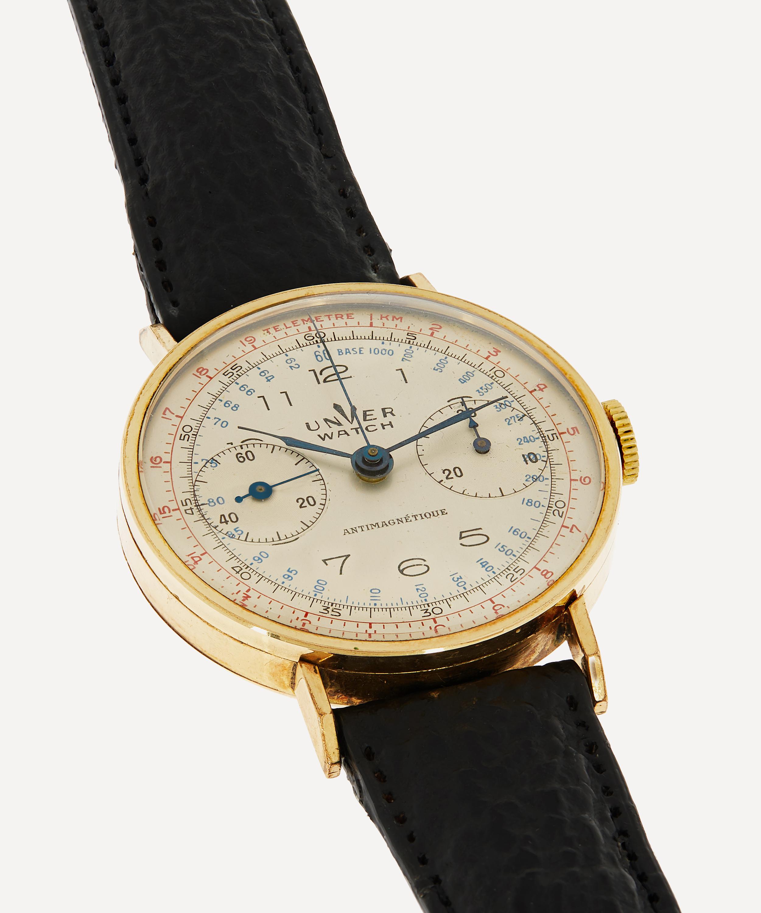 Designer Vintage - 1940s Unver Chronograph Gilt Watch image number 3