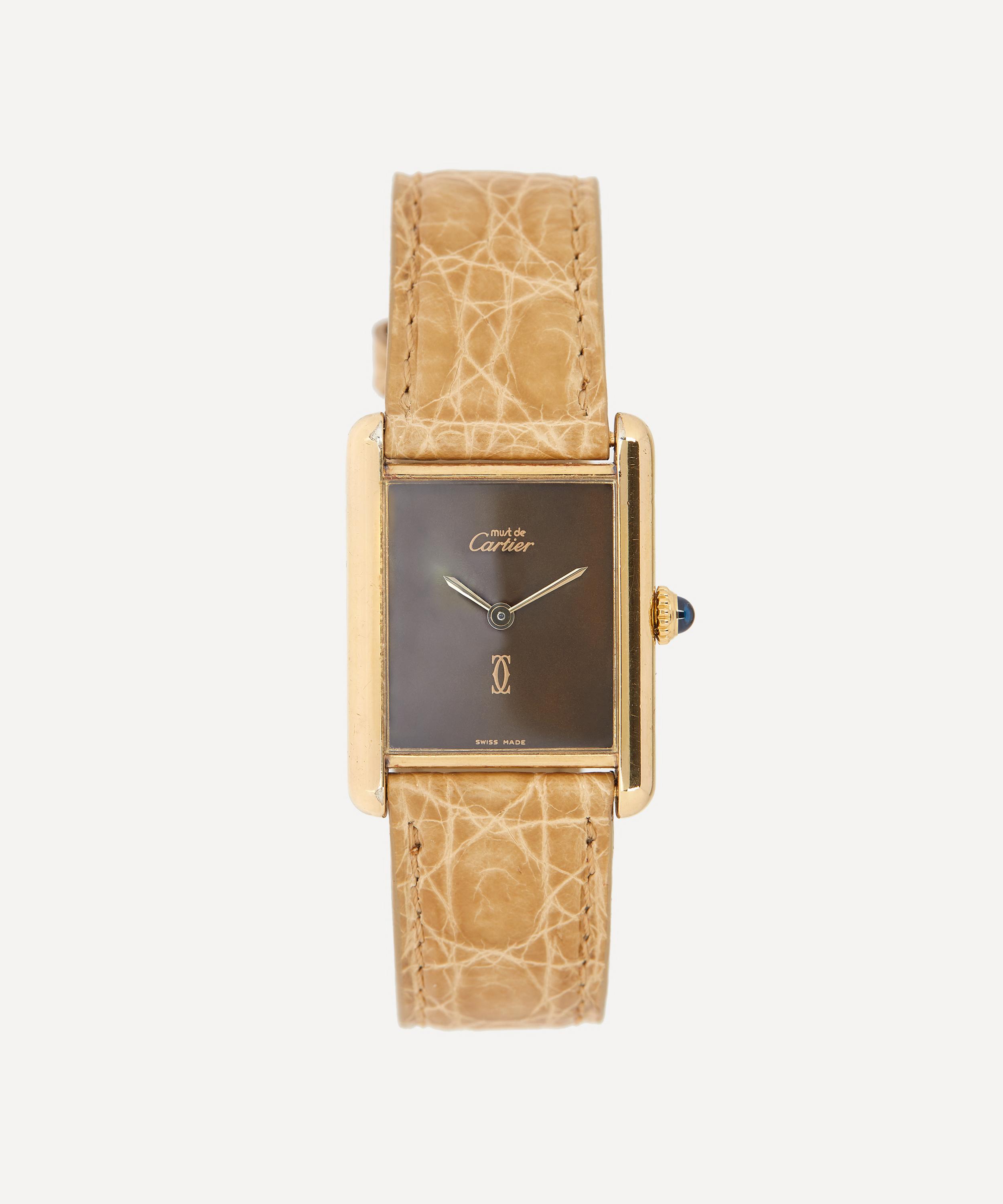 Designer Vintage - 1980s Must de Cartier Tank SM Gilt Watch image number 0