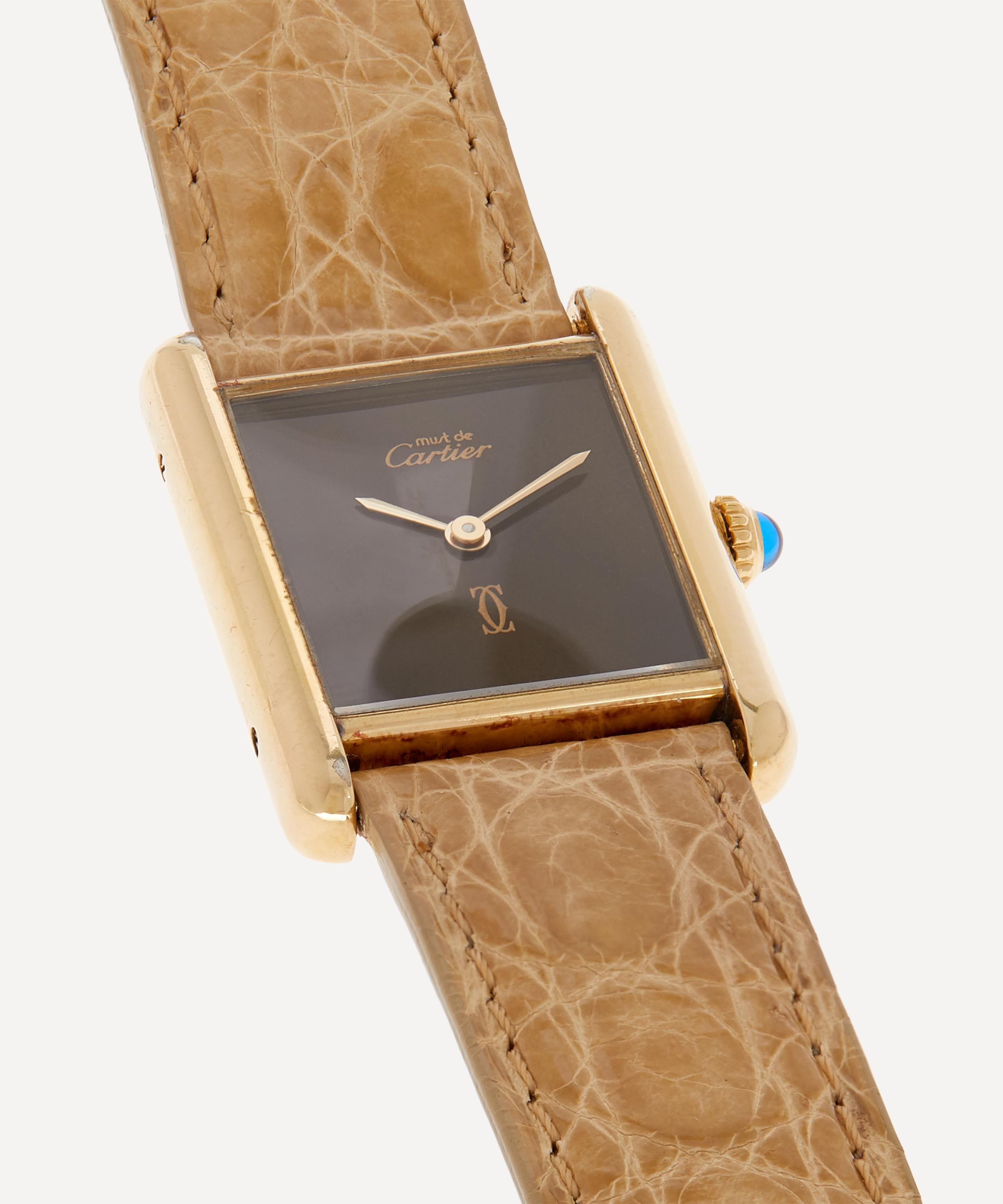 Designer Vintage - 1980s Must de Cartier Tank SM Gilt Watch image number 3