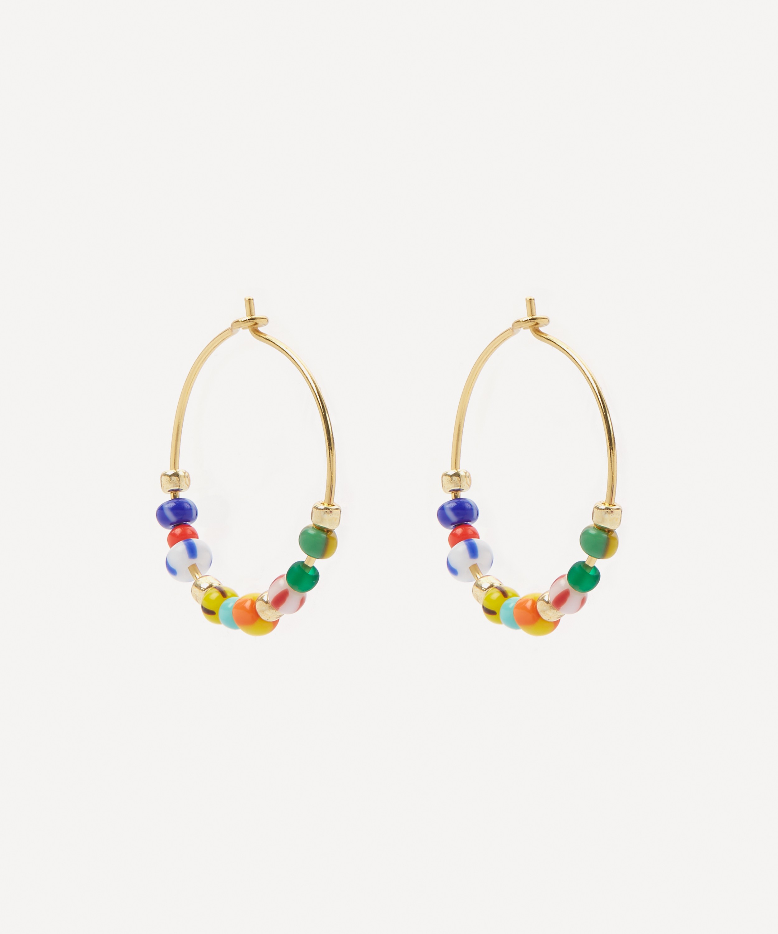 ANNI LU - Gold-Plated Golden Alaia Beaded Hoop Earrings image number 0