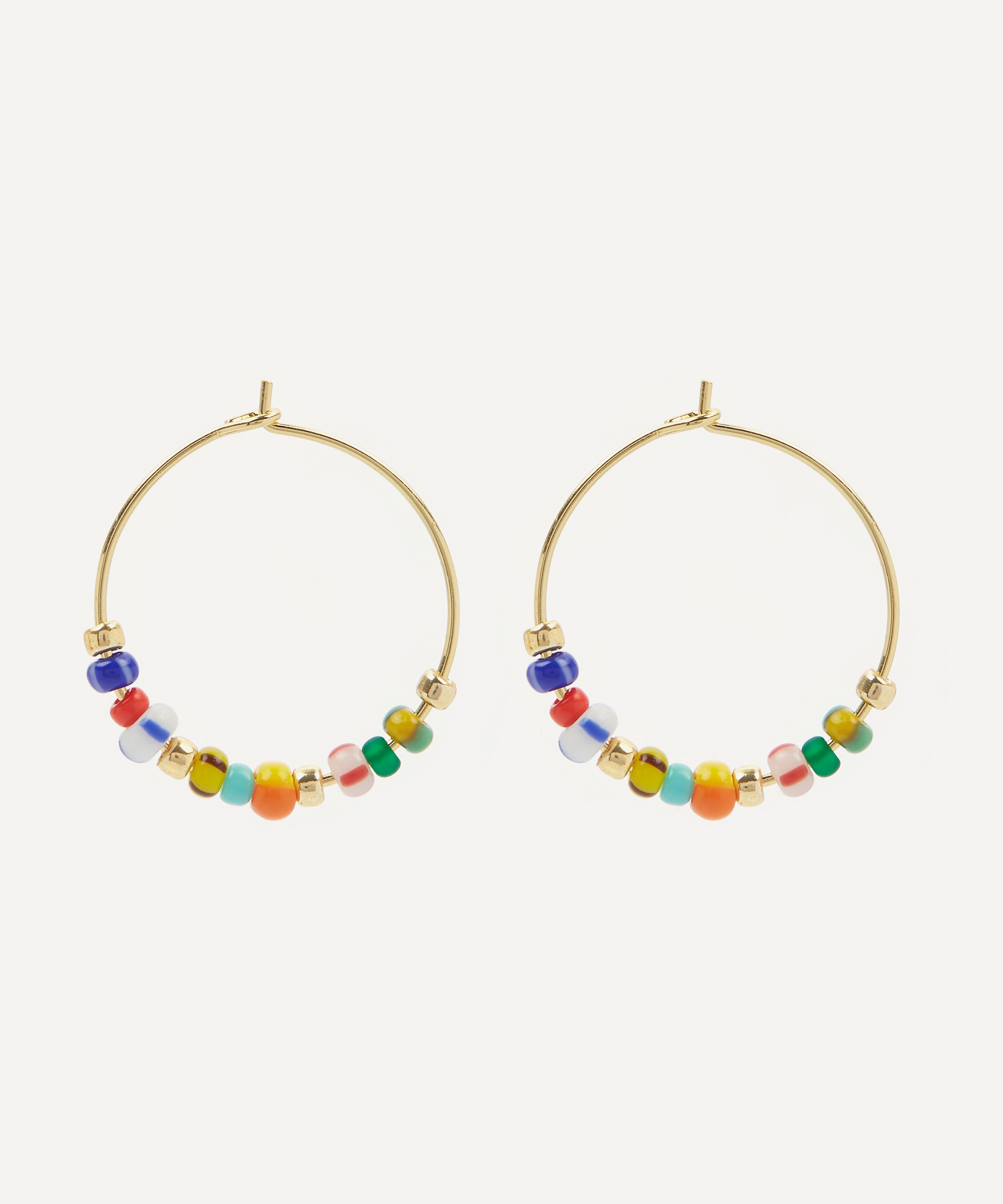 ANNI LU - Gold-Plated Golden Alaia Beaded Hoop Earrings image number 2
