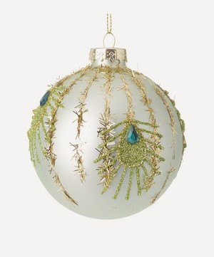 Christmas - Glass Peacock Bauble image number 0