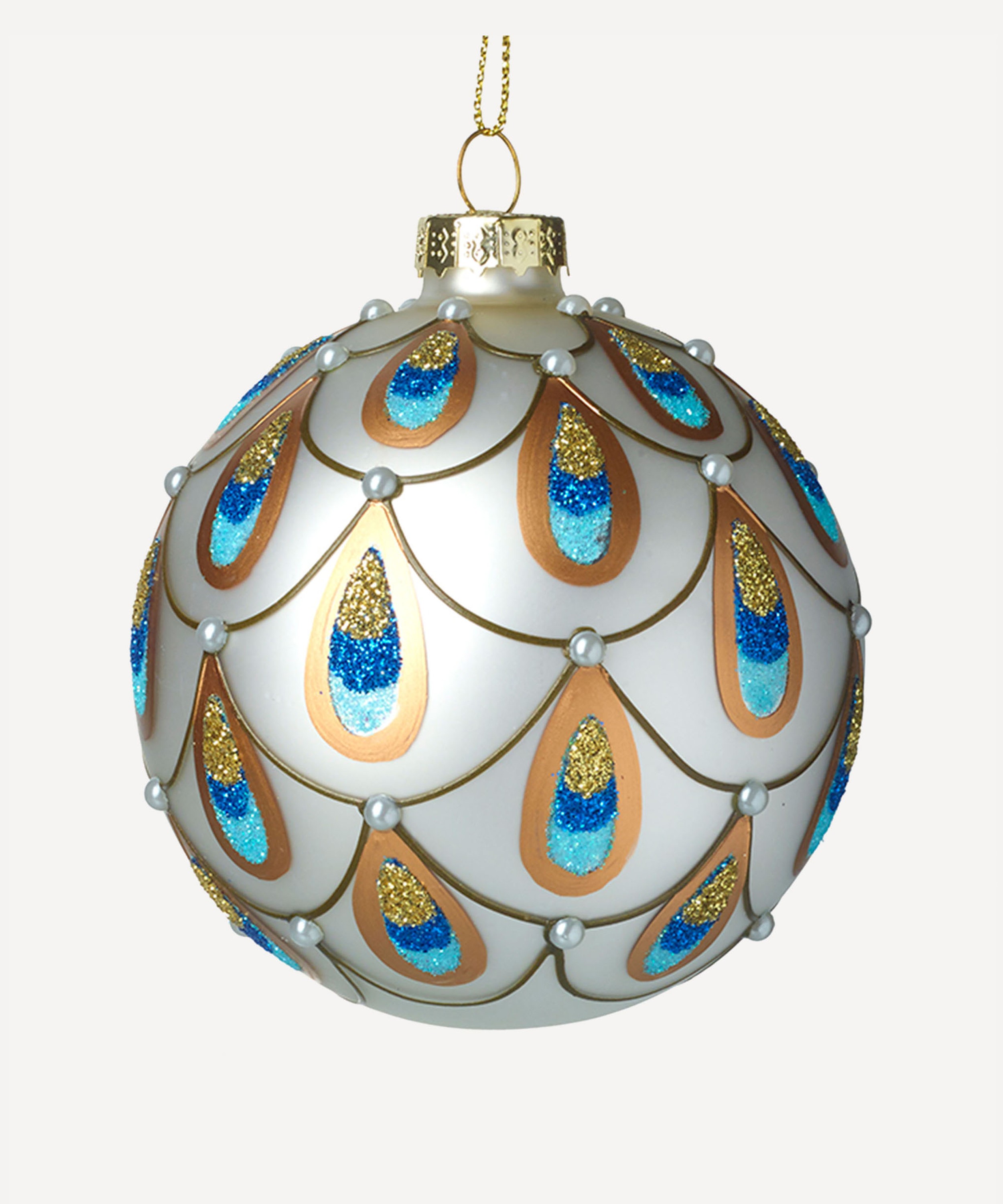 Christmas - Glass Peacock Bauble image number 0