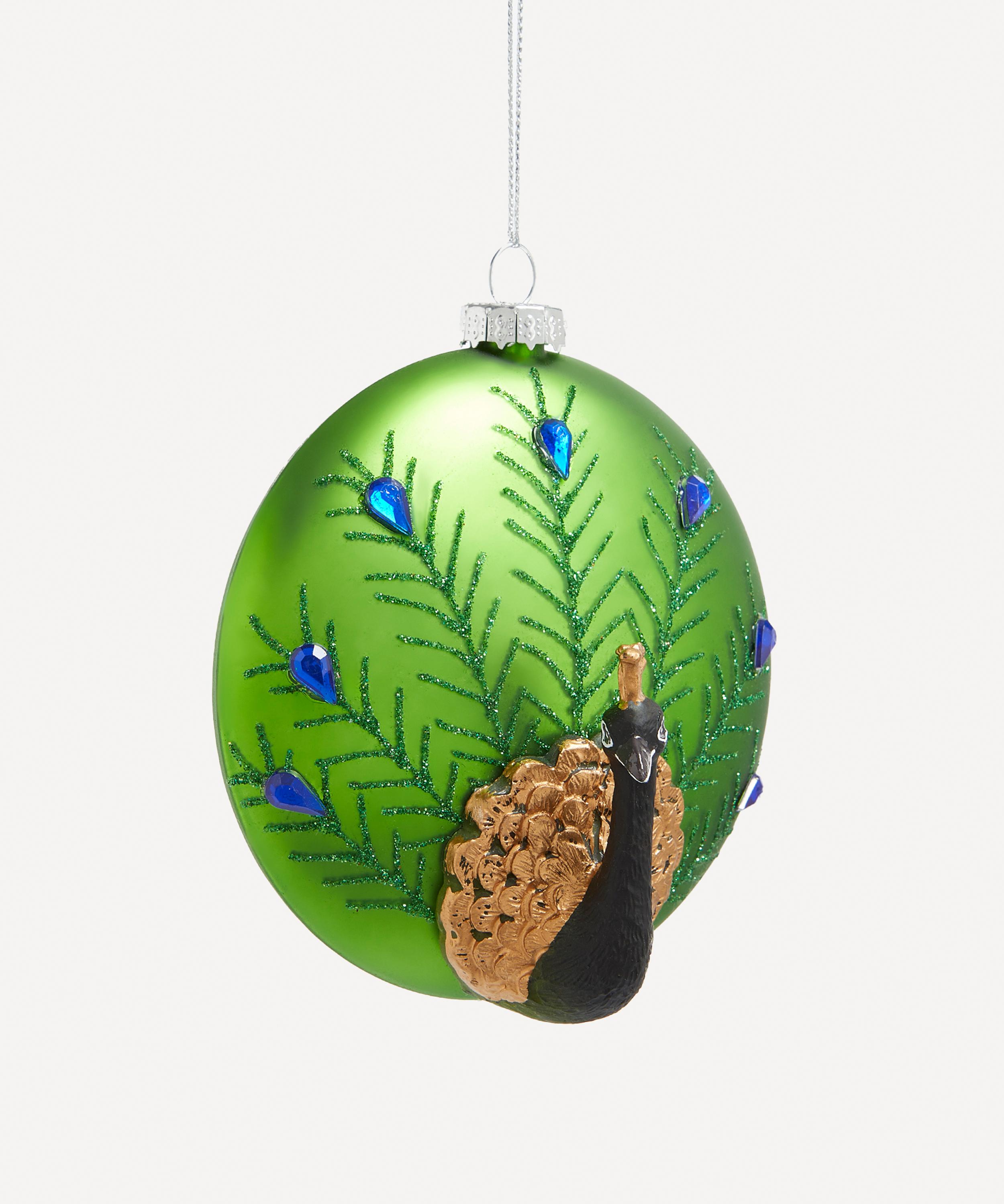 Christmas - Green Peacock Bauble image number 0