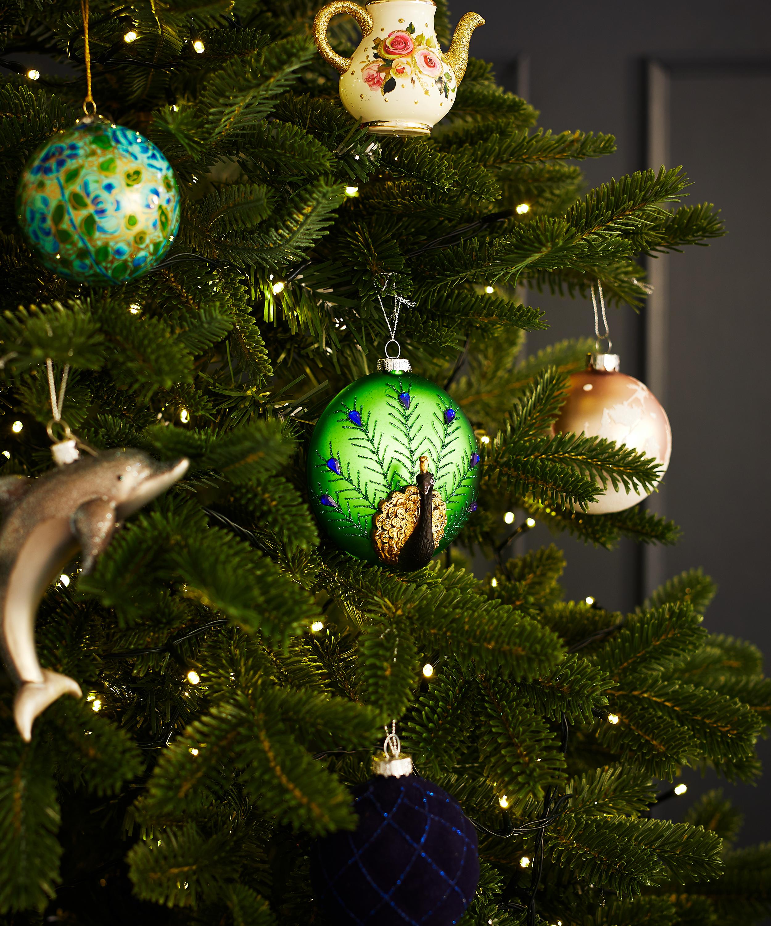 Christmas - Green Peacock Bauble image number 1