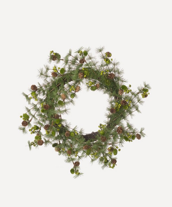 Christmas - Green Foliage and Pine Cone Wreath image number null