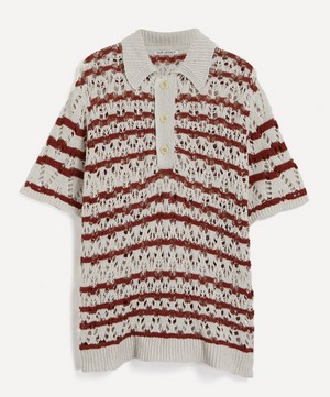 Our Legacy - Big Piquet Hemp-Blend Knitted Polo-Shirt image number 0