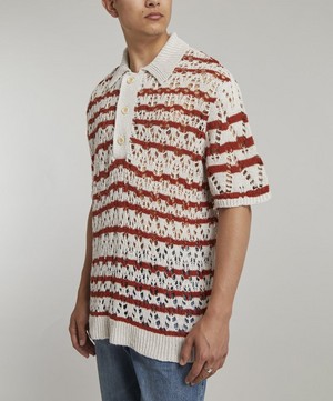 Our Legacy - Big Piquet Hemp-Blend Knitted Polo-Shirt image number 2