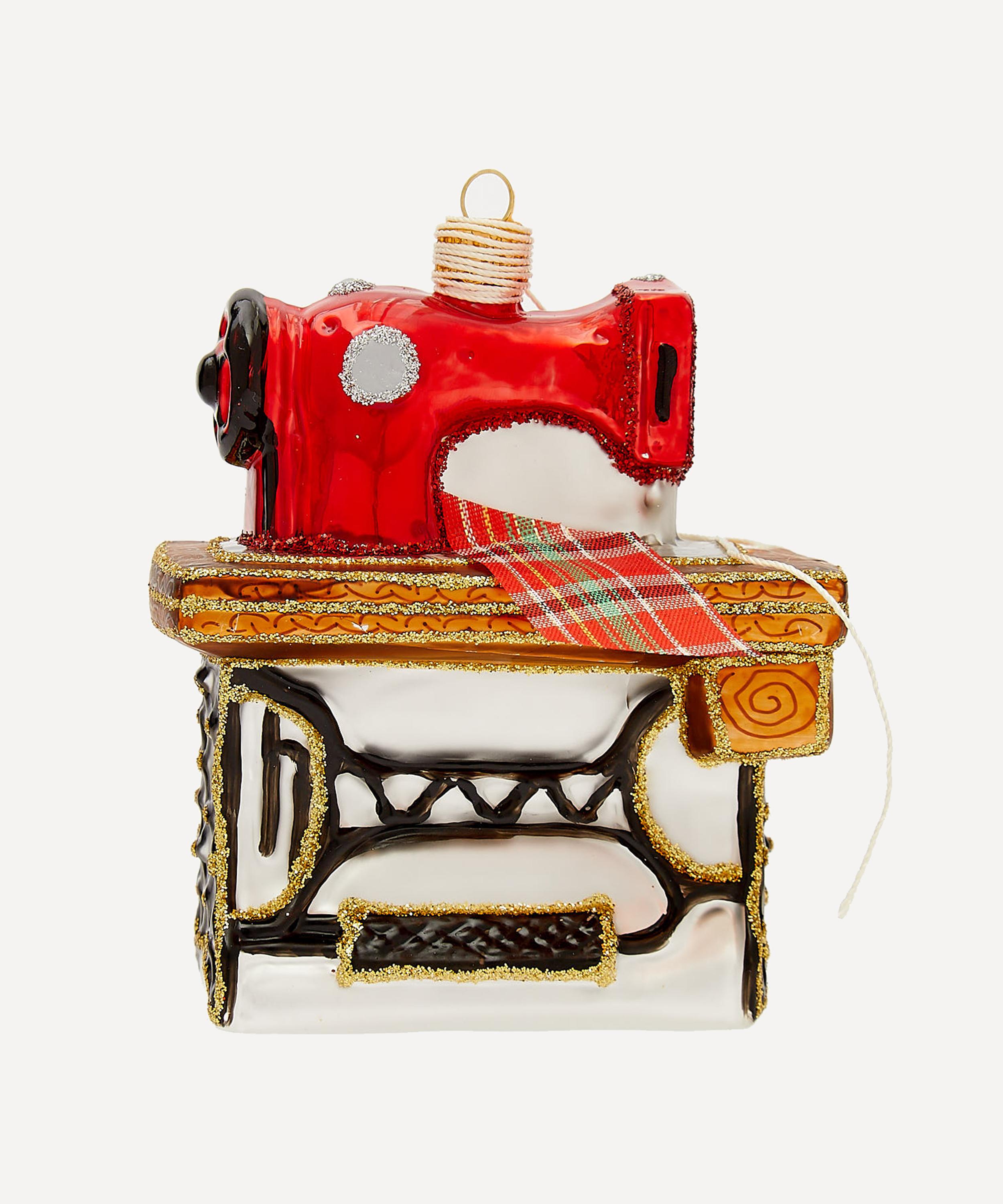 Christmas - Glass Sewing Machine Ornament image number 0