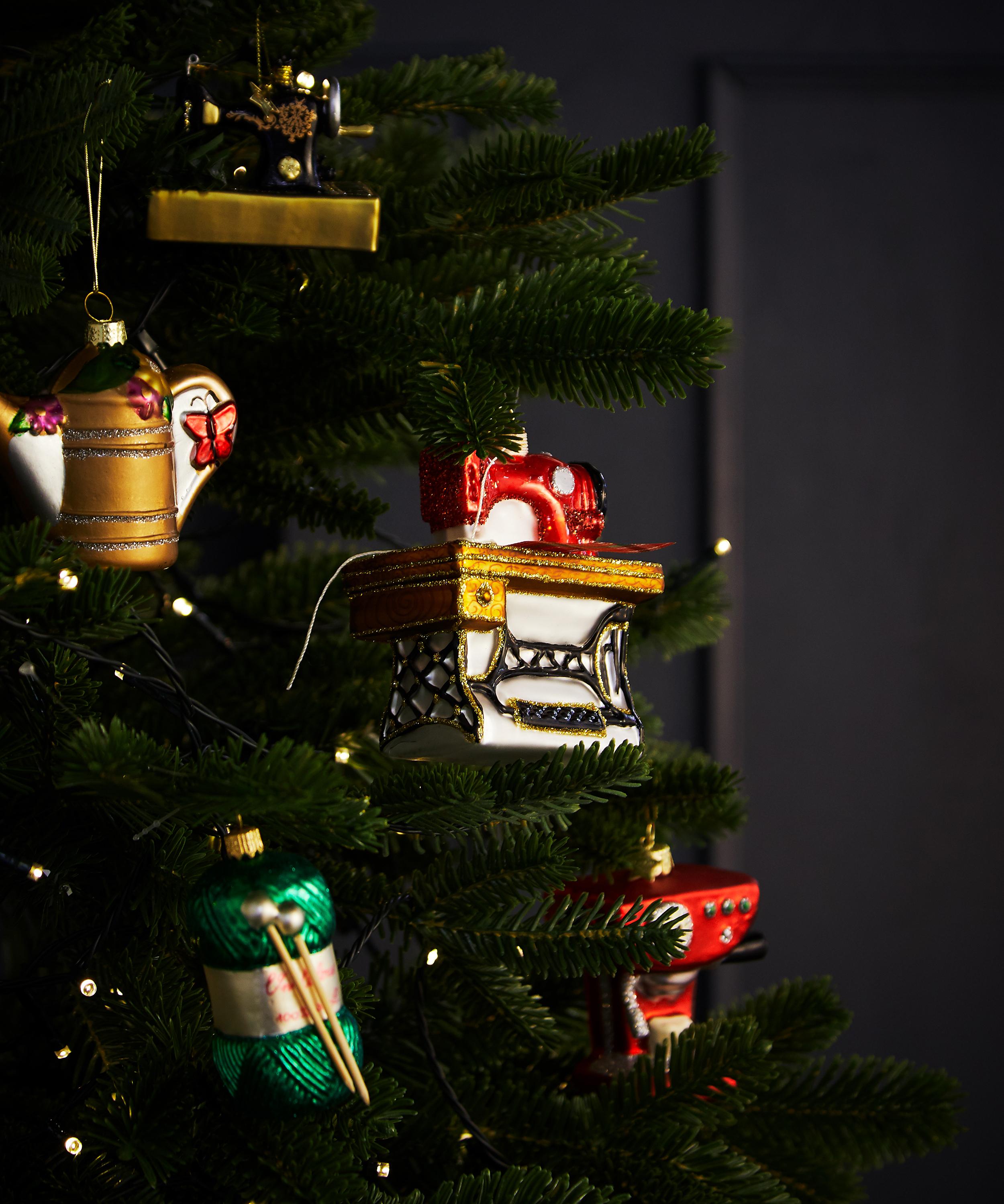 Christmas - Glass Sewing Machine Ornament image number 1
