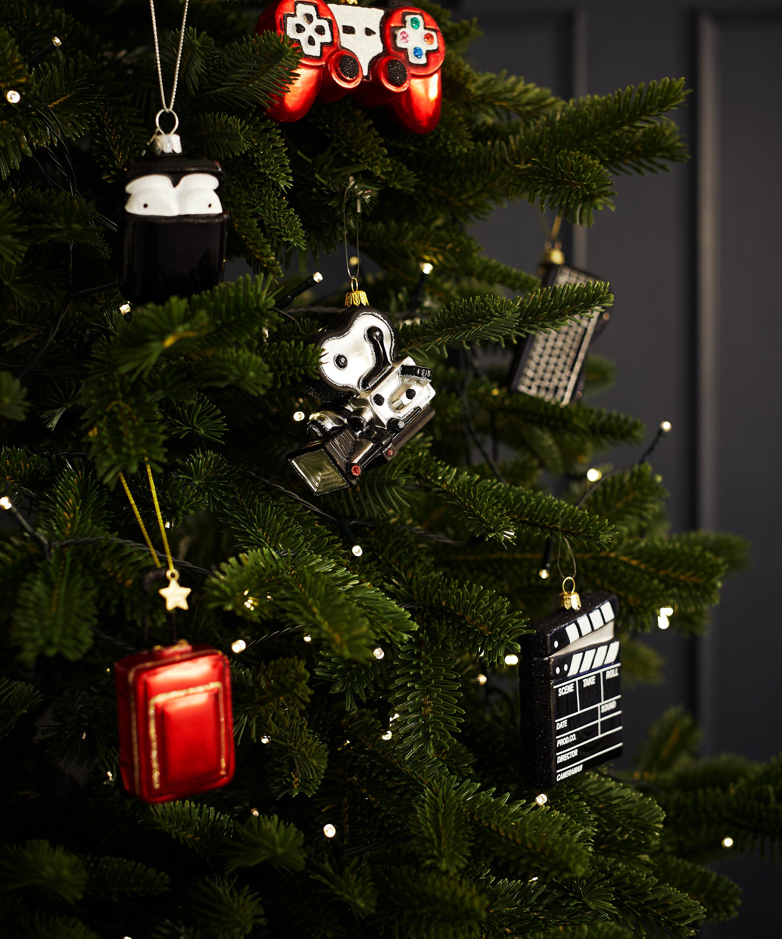 Christmas - Glass Movie Camera Ornament image number 1
