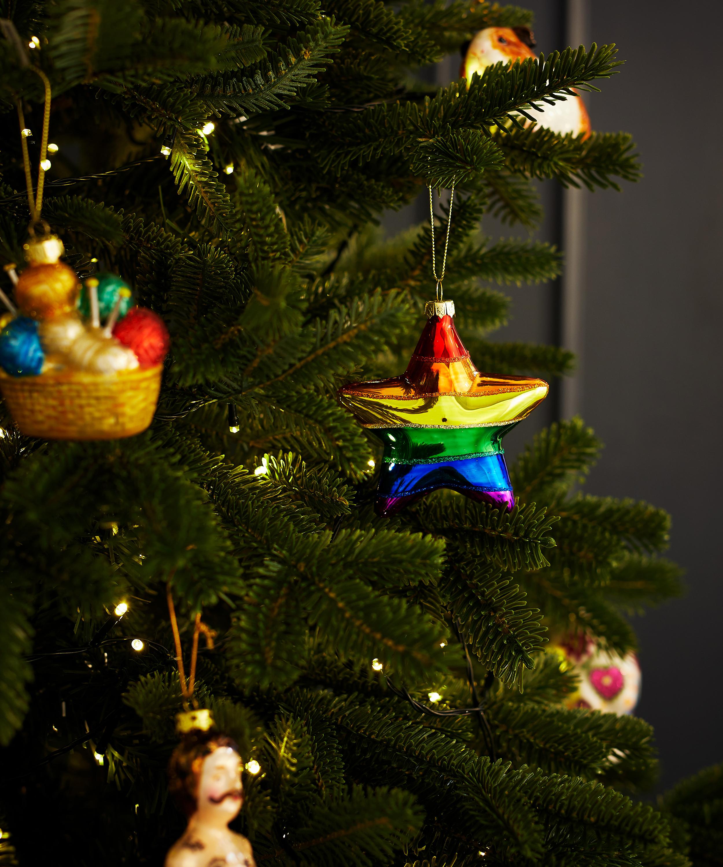Christmas - Glass Pride Star Ornament image number 1