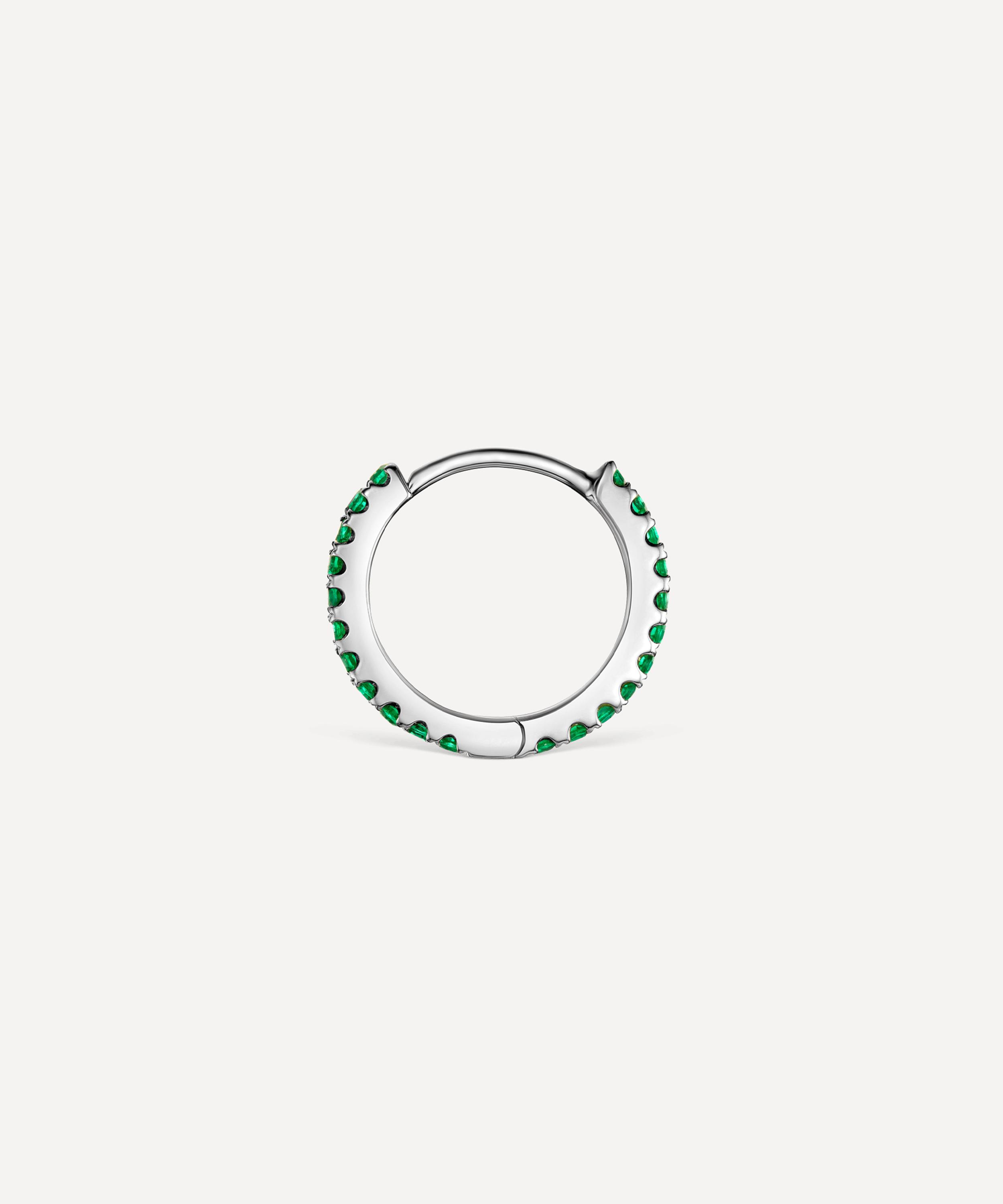 Maria Tash - 14ct 8mm Emerald Eternity Hoop Earring image number 1