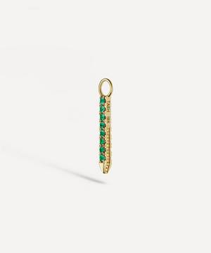 18ct Gold 11mm Double Sided Diamond And Emerald Eternity Bar Charm