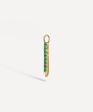 Maria Tash - 18ct 11mm Diamond and Emerald Eternity Bar Charm image number 0