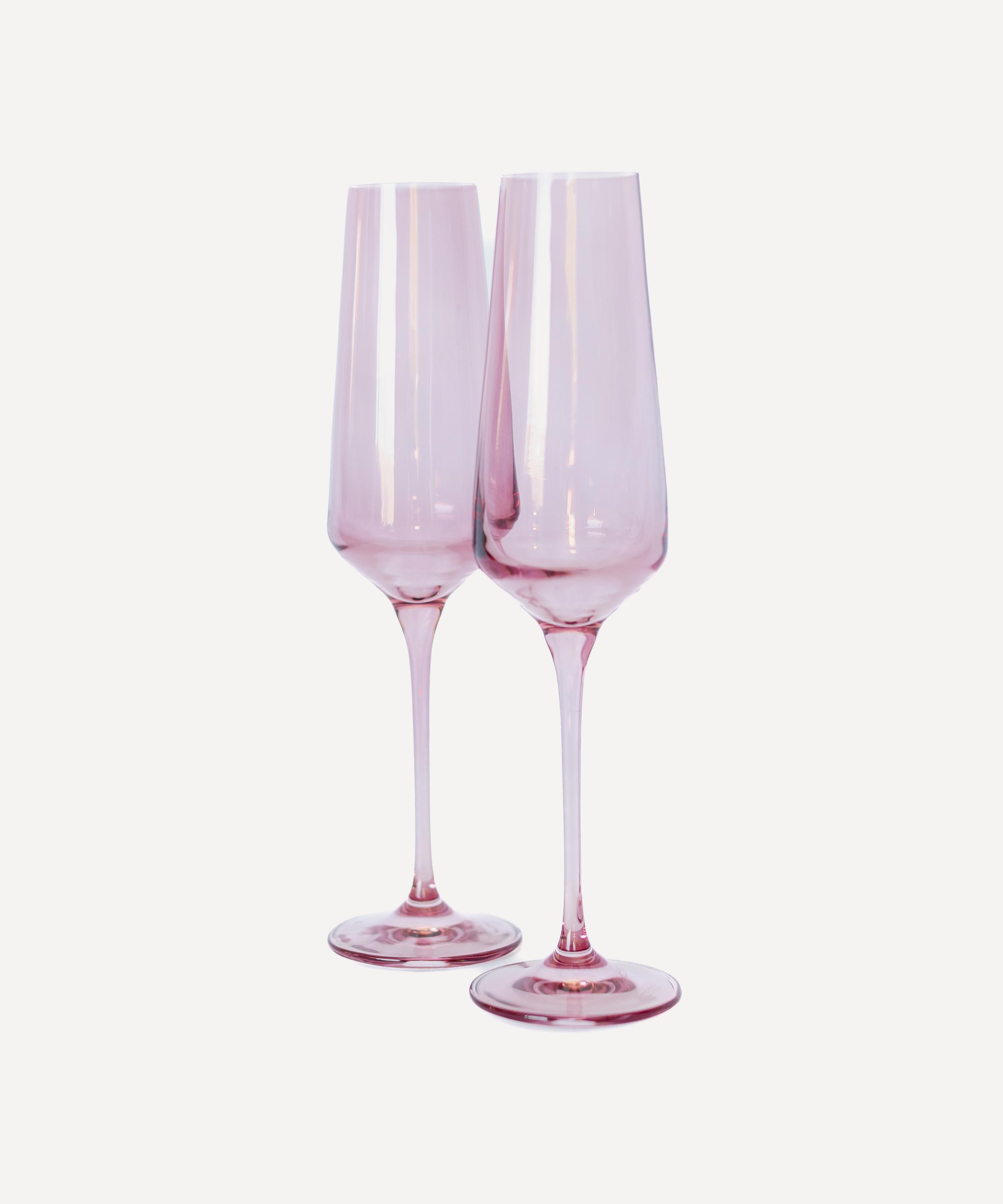 Estelle Colored Glass - Rose Champagne Flutes Set of Two image number 0