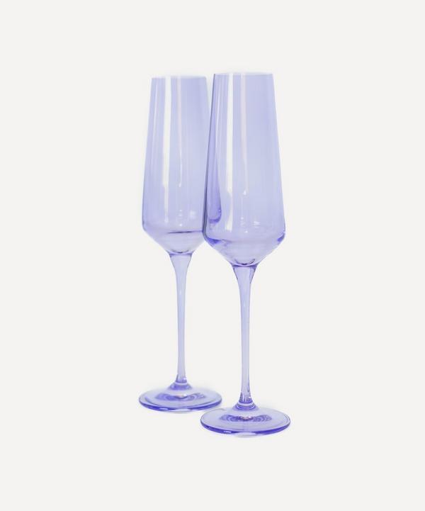 Estelle Colored Glass - Lavender Champagne Flutes Set of Two image number null