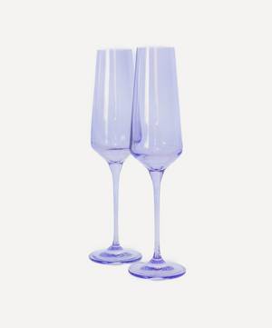Lavender Champagne Flutes Set of Two