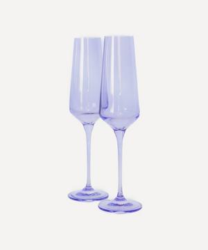 Estelle Colored Glass - Lavender Champagne Flutes Set of Two image number 0