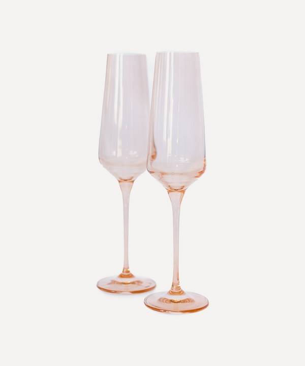 Estelle Colored Glass - Blush Pink Champagne Flutes Set of Two image number 0