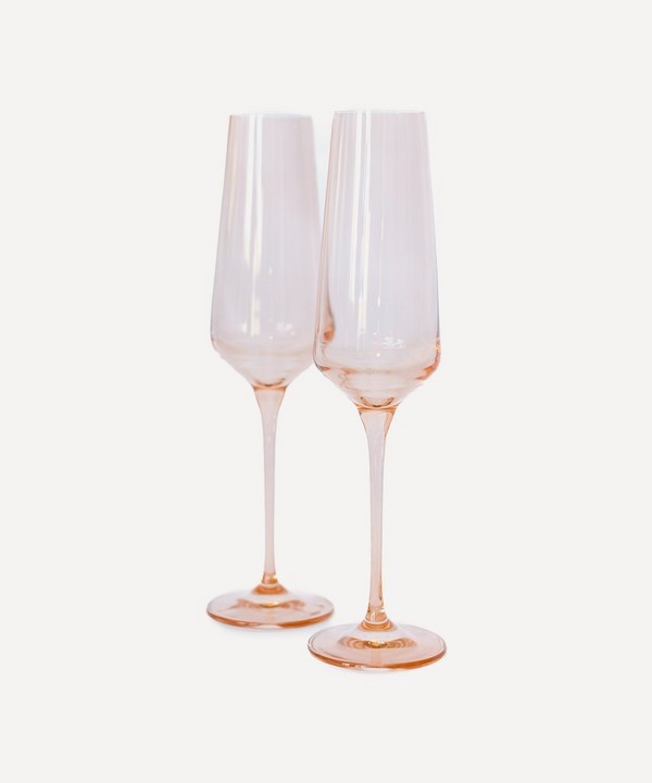 Estelle Colored Glass - Blush Pink Champagne Flutes Set of Two image number null