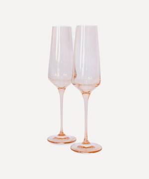 Blush Pink Champagne Flutes Set of Two