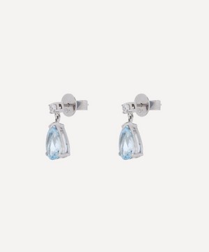 Kojis - 18ct White Gold Aquamarine and Diamond Drop Earrings image number 2