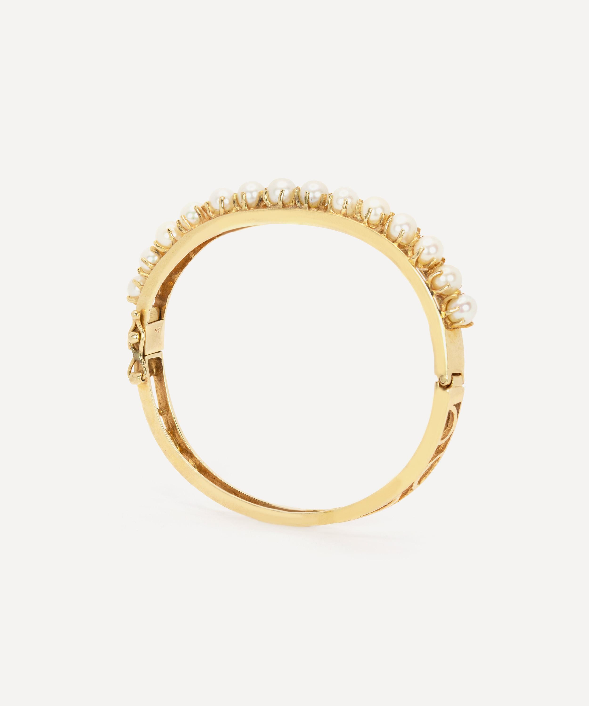 Kojis - 14ct Gold Vintage Pearl Bangle image number 1