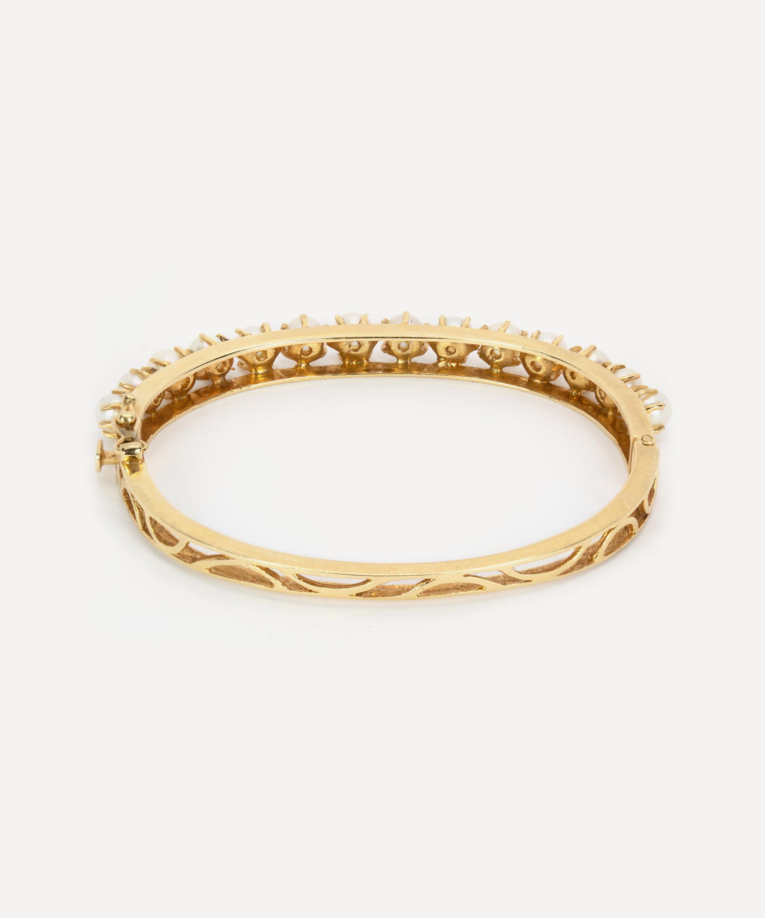 Kojis - 14ct Gold Vintage Pearl Bangle image number 3