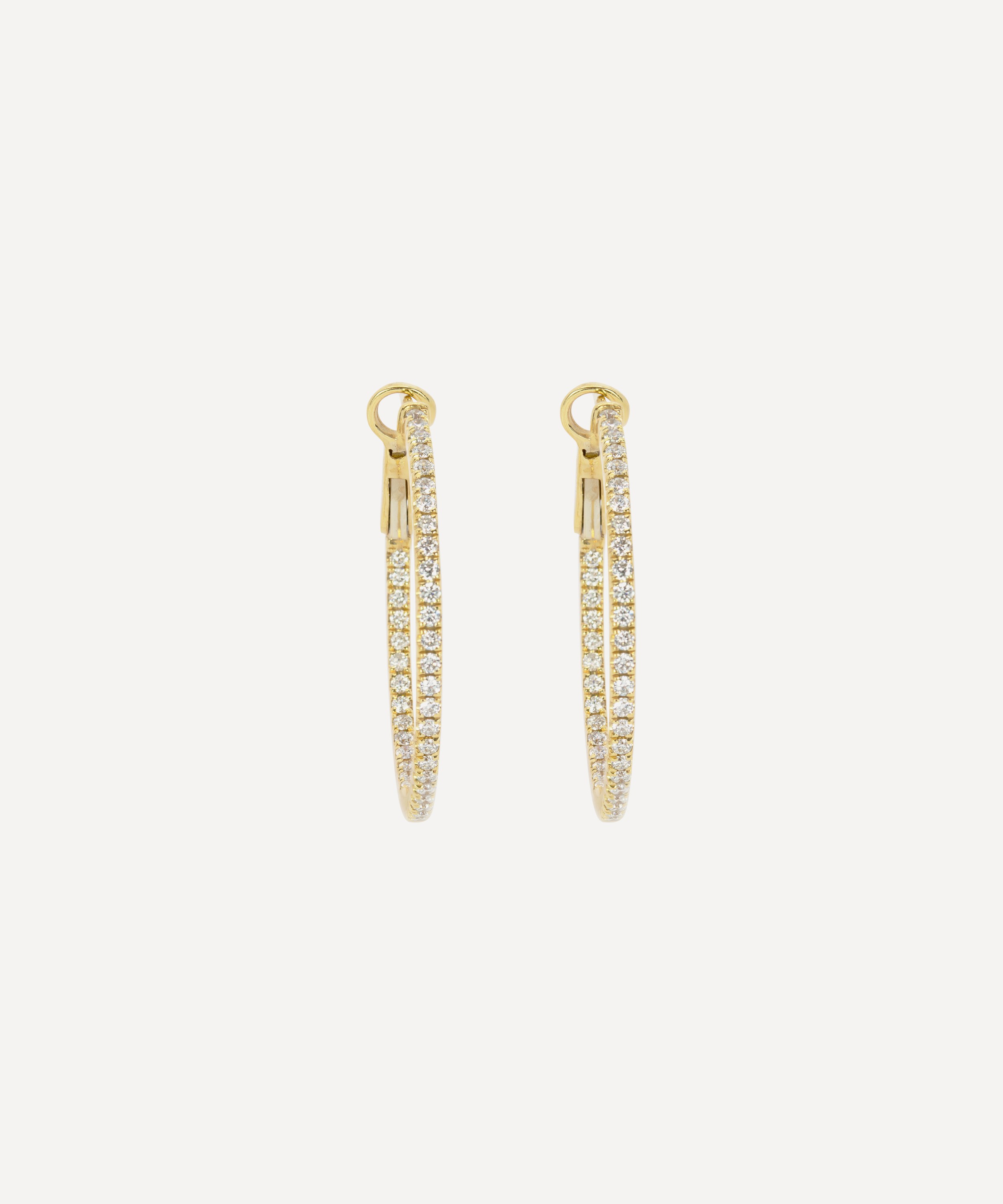 Kojis - 18ct Gold Diamond Hoop Earrings image number 1