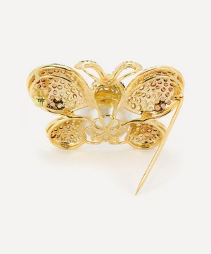 Kojis - 18ct Gold South Sea Pearl and Sapphire Butterfly Brooch image number 3