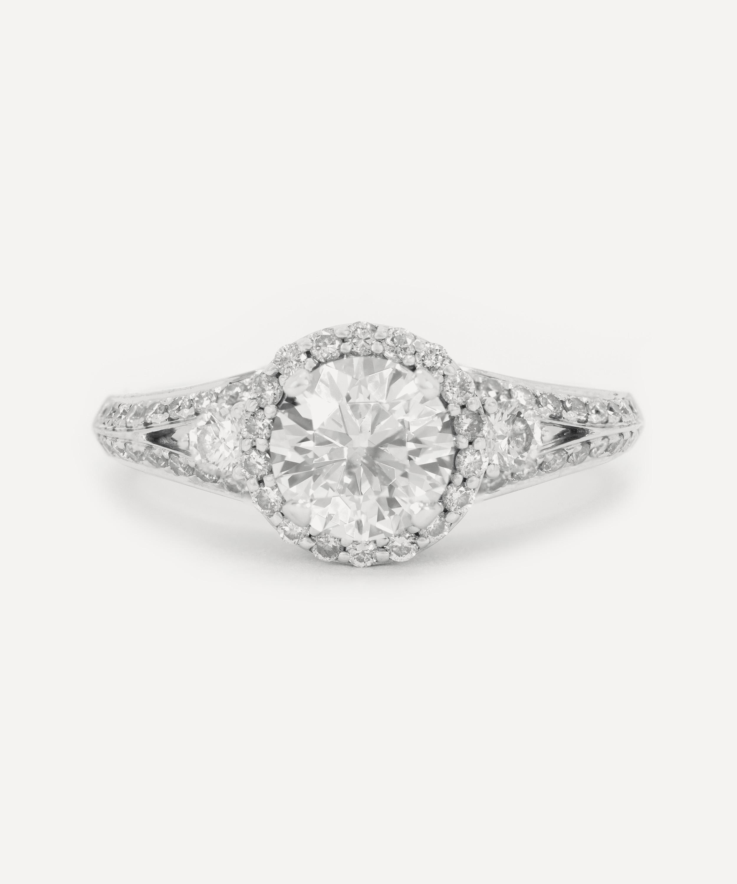 Kojis - 18ct White Gold Diamond Halo Cluster Ring image number 0
