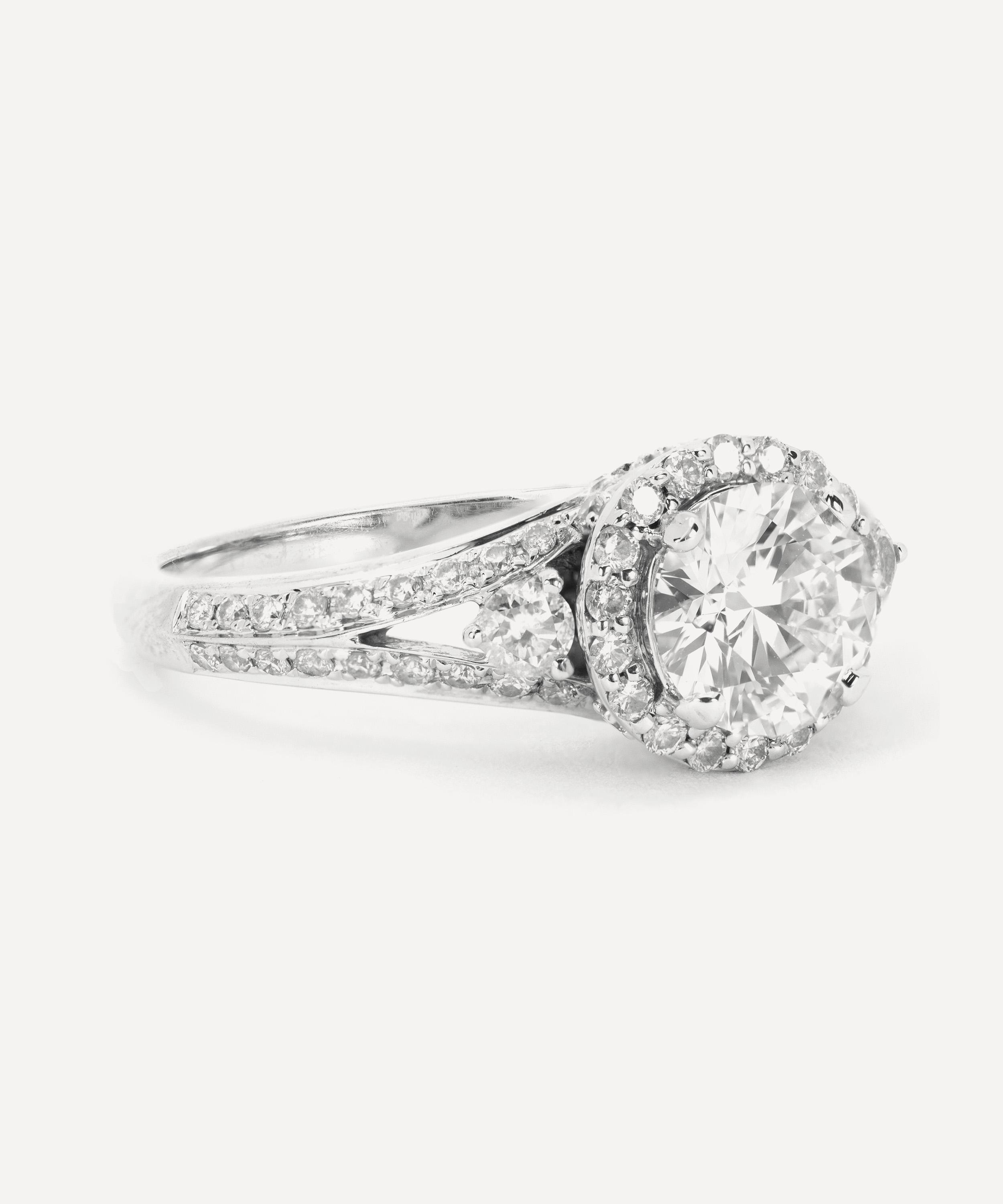 Kojis - 18ct White Gold Diamond Halo Cluster Ring image number 1