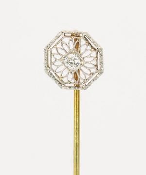 Kojis - 14ct Gold 1920s Art Deco Diamond Pin image number 1
