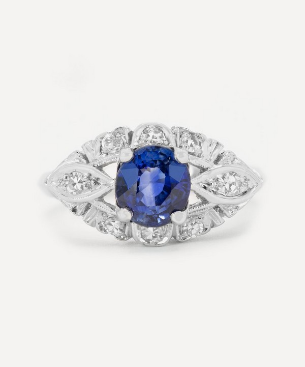 Kojis - Platinum Art Deco Sapphire and Diamond Ring image number null
