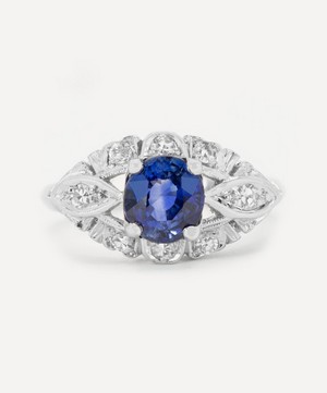Kojis - Platinum Art Deco Sapphire and Diamond Ring image number 0