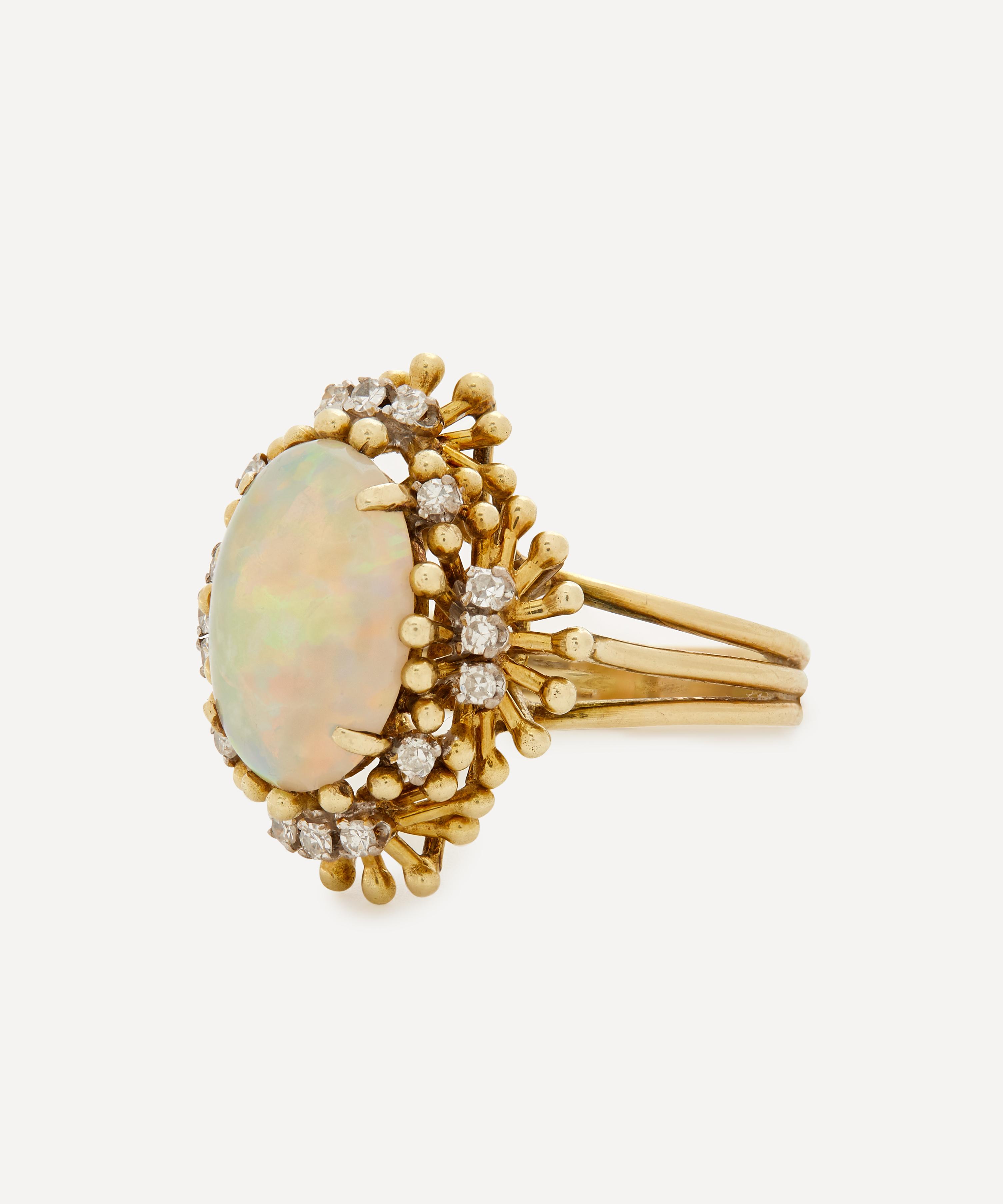 Kojis - 14ct Gold Vintage Opal Cocktail Ring image number 2