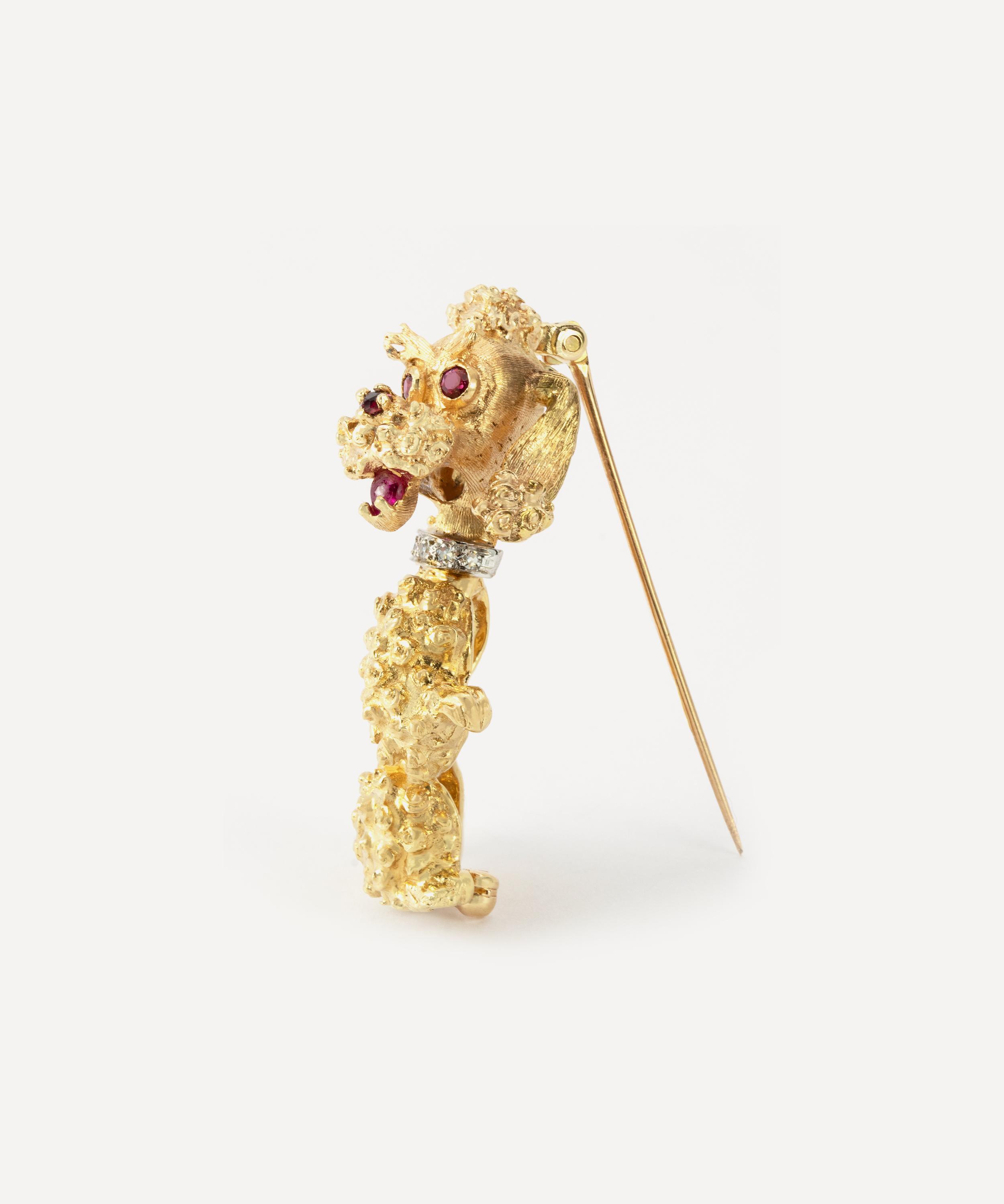 Kojis - 14ct Gold Vintage Poodle Brooch image number 1